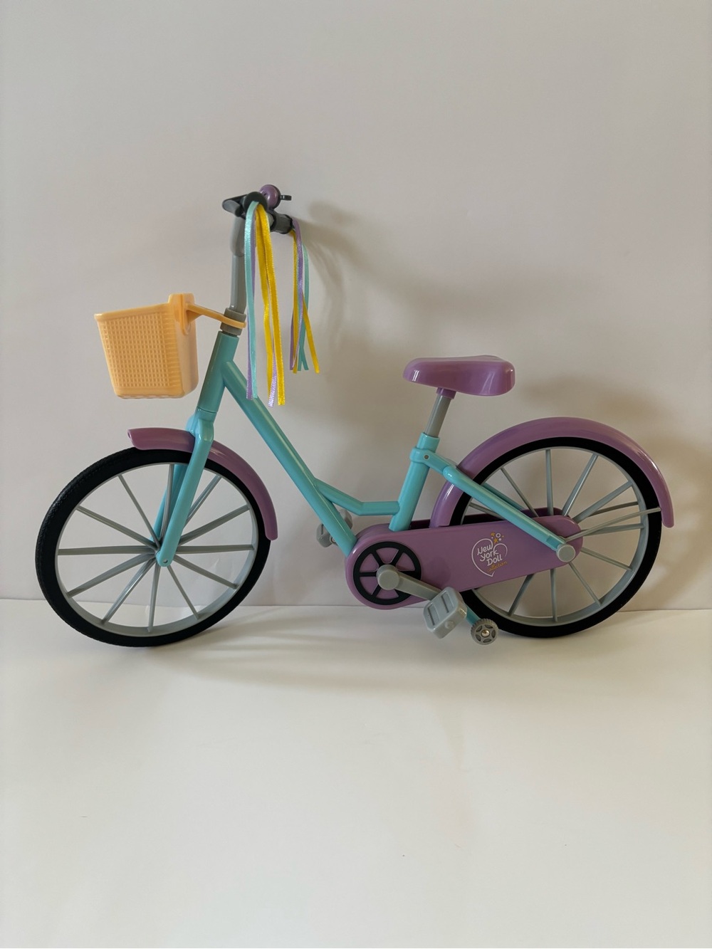 New York Doll Collection Bicycle for 18” Doll in purple/blue missing back holder